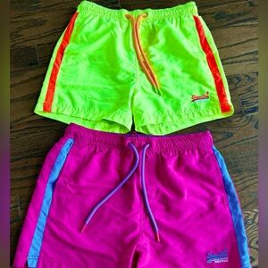 Men’s Superdry Volleyball Swim Trunks Neon, 80’s Style